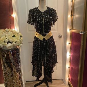 beyonce gold dress Black Golden Beyonce Knowles V Neck Open Back Dress Sexy Prom Celebrit –  Hoprom